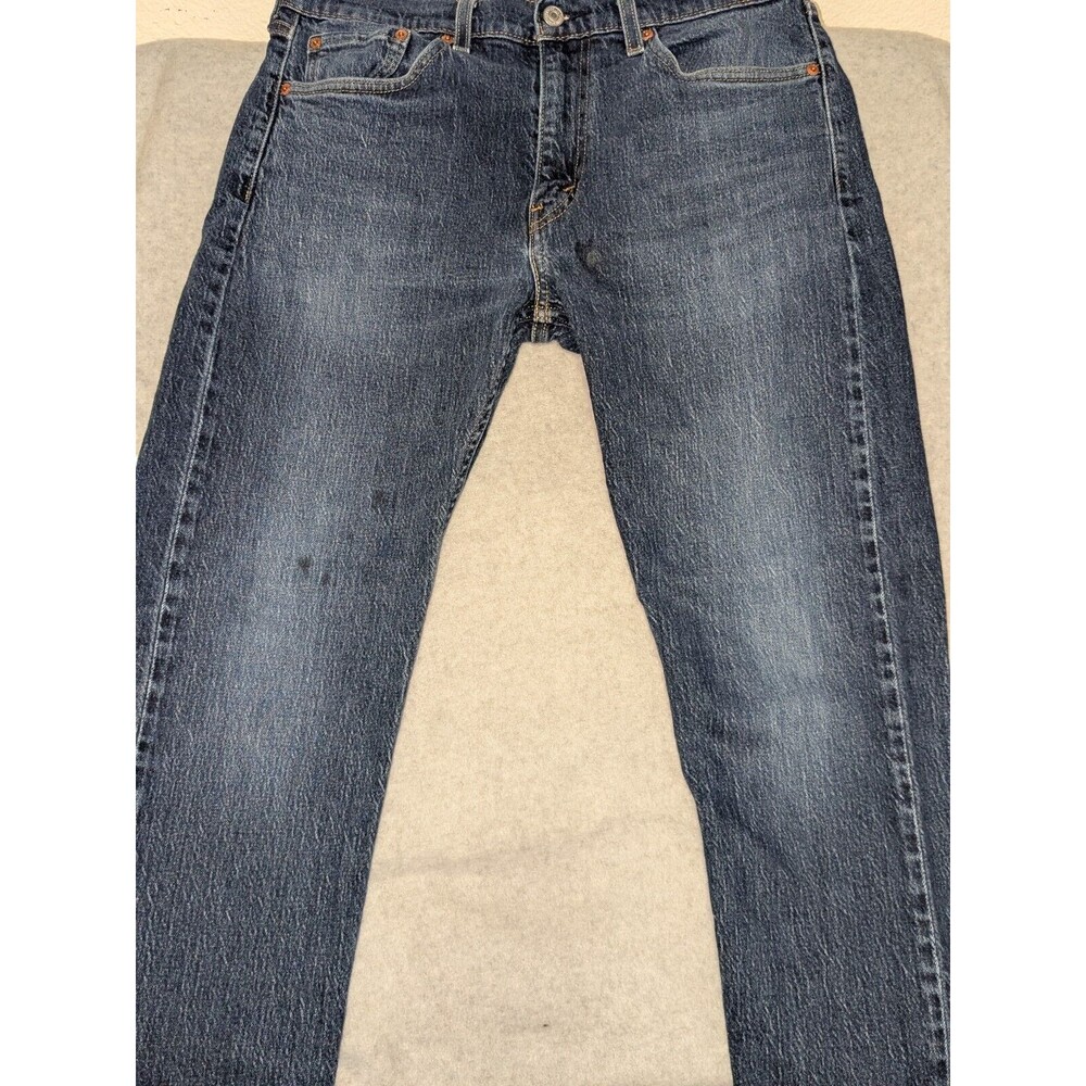 Levis 505 Jeans 32x32 Denim Blue Medium Dark Wash Fade Regular Straight Cotton
